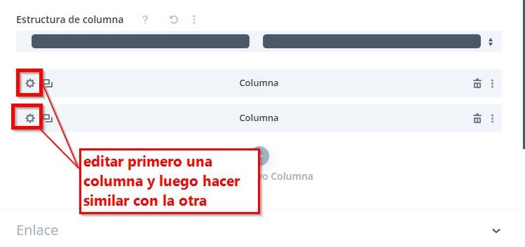 cómo editar cada columna dentro de una fila en el tema divi de wordpress